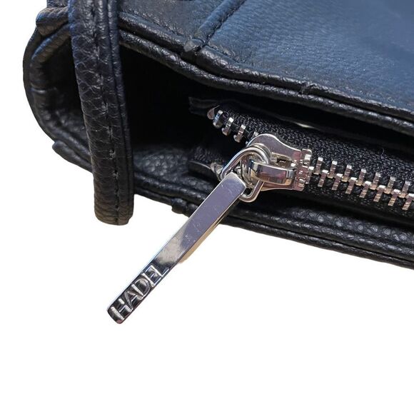 Hadel Black Vegan Faux Leather Tote Bag NWT - Picture 6 of 7